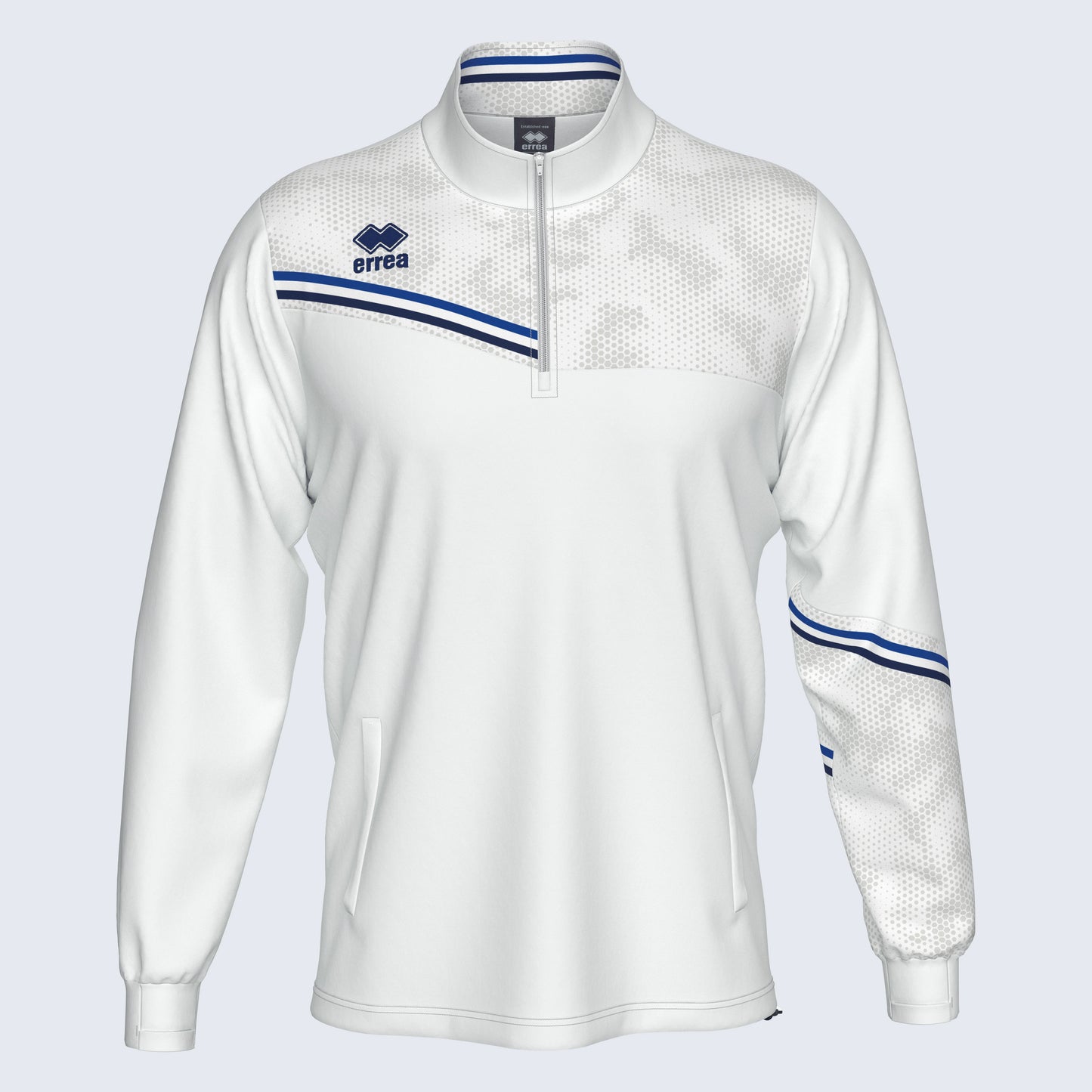 Errea Elias 1/4 Zip White Blue Junior
