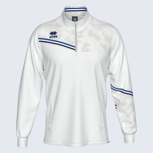 Errea Elias 1/4 Zip White Blue Junior