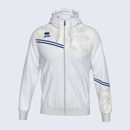 Errea Eber Zip Hoodie White Navy Junior