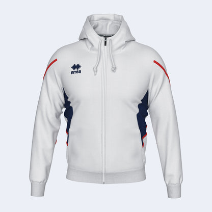 Errea Clancy Zip Hoodie White Navy Junior