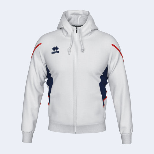 Errea Clancy Zip Hoodie White Navy Junior