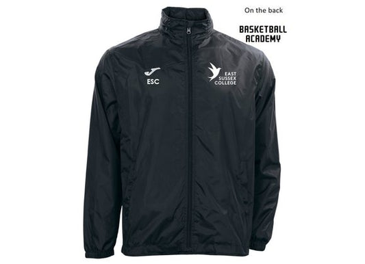 East Sussex College Lewes BASKETBALL Shower Jacket Black (Rain)