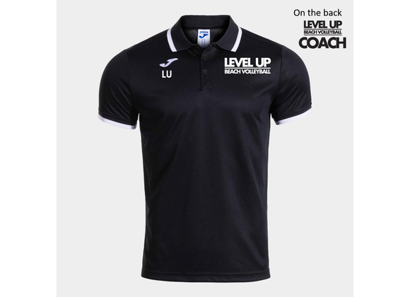 Level Up Beach Volleyball Coaches Polo Black (Premium)