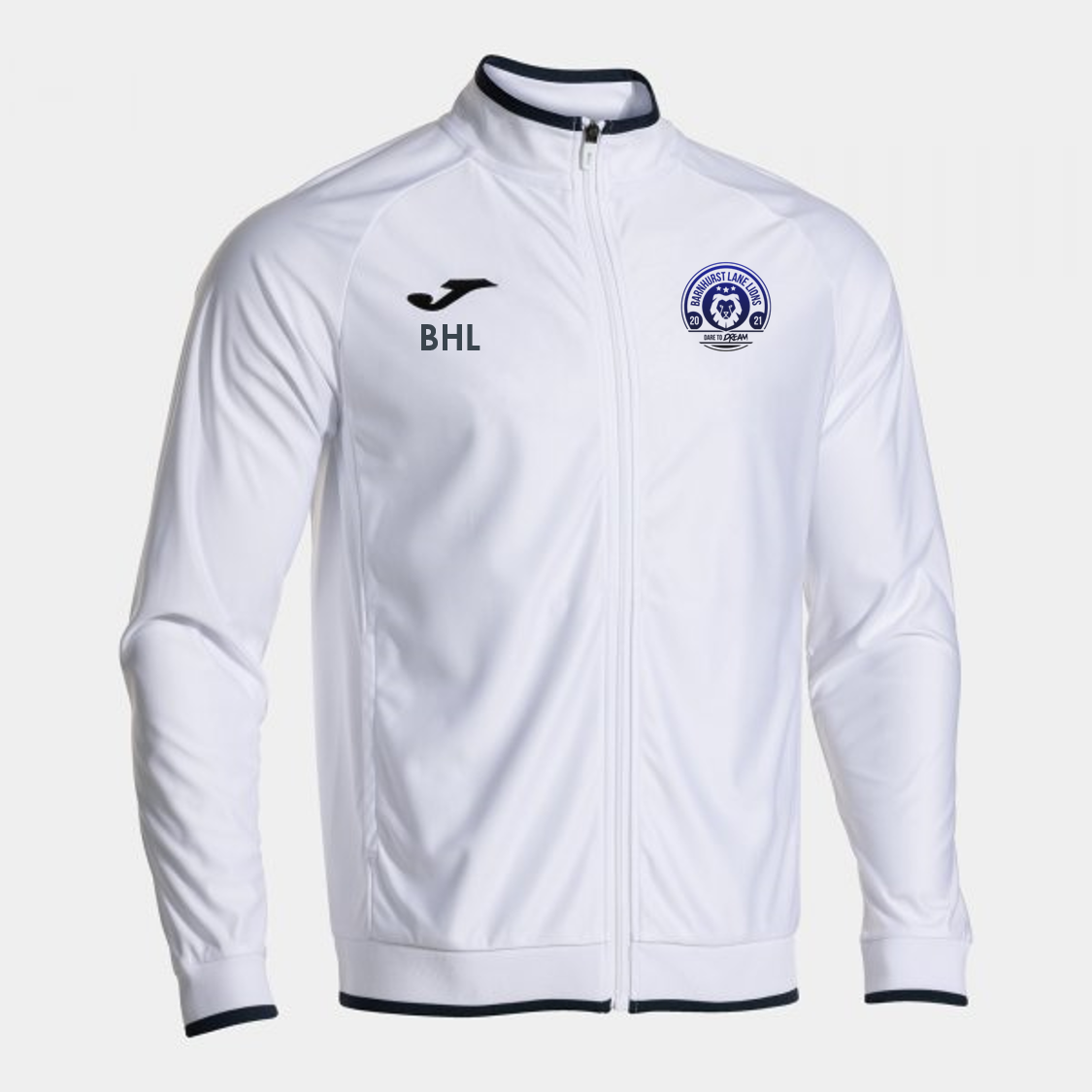 Barnhurst Lane Lions FC Coaches Track Jacket Adult White/Navy (Premium)