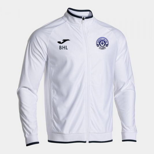 Barnhurst Lane Lions FC Coaches Track Jacket Adult White/Navy (Premium)