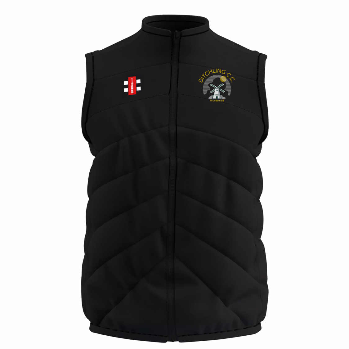 Ditchling Cricket Club Seniors Training Gilet Black (GTS)