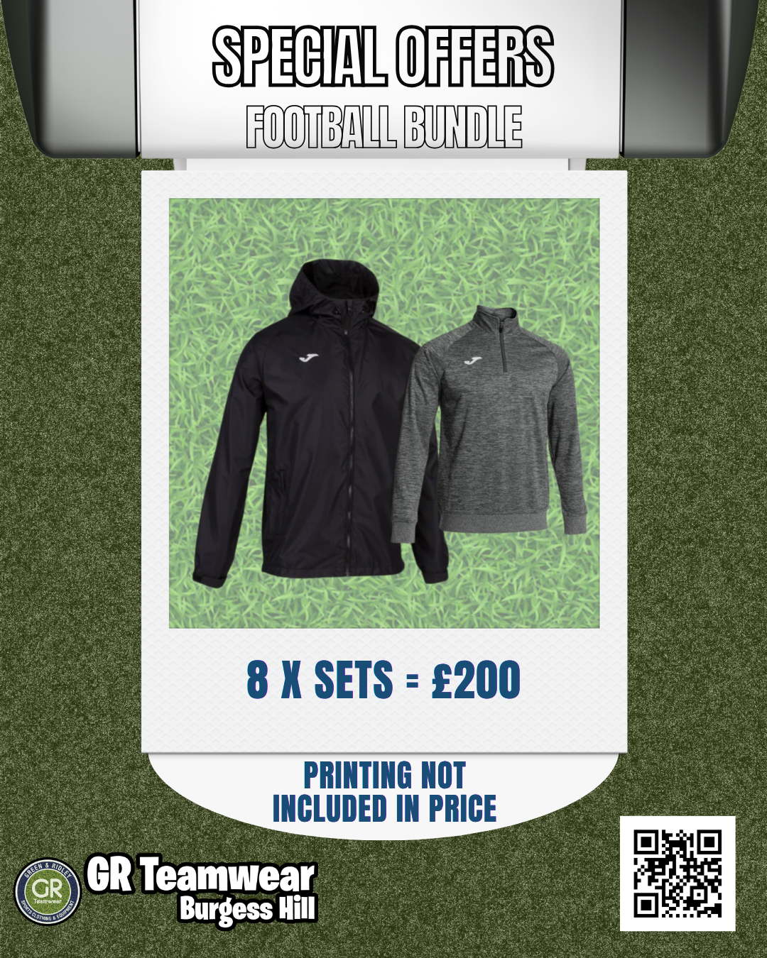 Joma Rain Jacket and Sweatshirt DUO Bundle