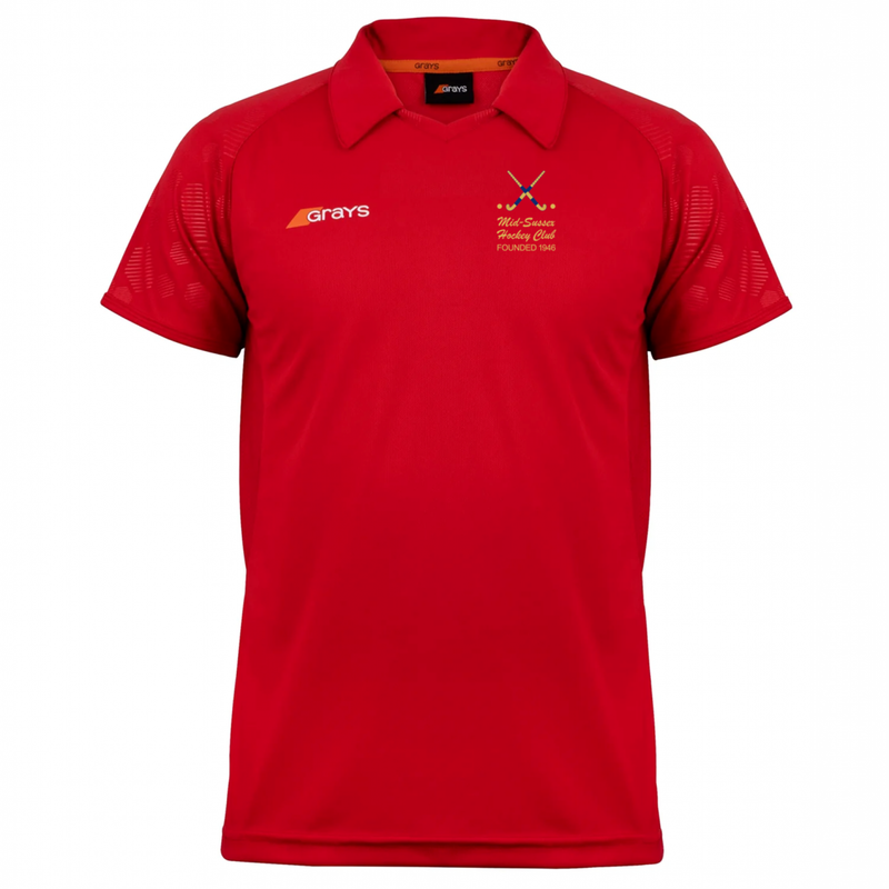Mid Sussex Hockey Home Shirt Red JUNIOR TEAM (Axis 750)