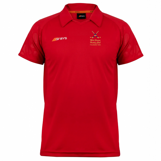 Mid Sussex Hockey Home Shirt Red JUNIOR TEAM (Axis 750)