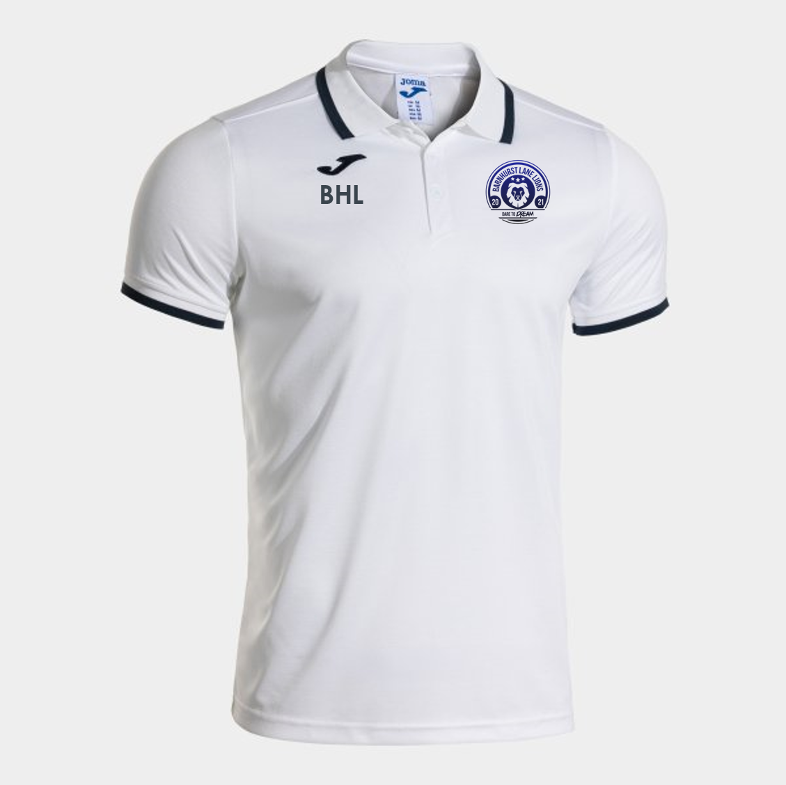 Barnhurst Lane Lions FC Coaches Polo Adult White/Navy (Premium)