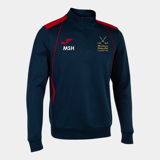 Mid Sussex Hockey Quarter Zip Adult Navy/Red (C7)