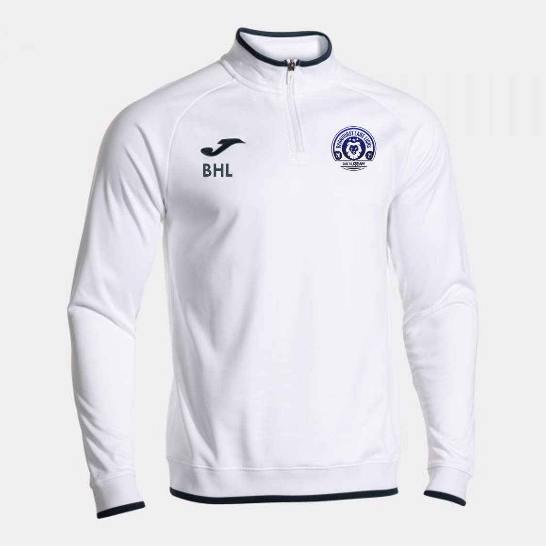 Barnhurst Lane Lions FC Coaches 1/4 Zip Adult White/Navy (Premium)