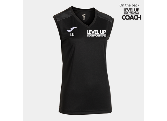 Level Up Beach Volleyball Coaches Sleeveless Black (C8)