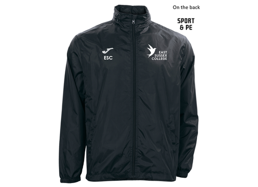 East Sussex College Sport & PE Shower Jacket Black (Rain)