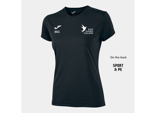 East Sussex College Sport & PE Tee Womens Fit Black (Combi)