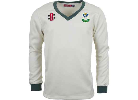 West Hoathly Cricket Club Sweater Ivory/Green (Matrix)