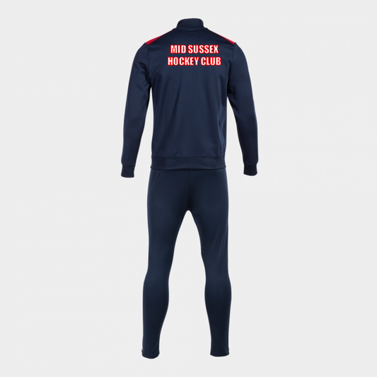 Mid Sussex Hockey Quarter Zip Junior Navy/Red (C7)