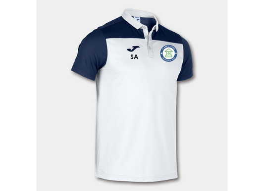 St Ann's Tennis Coaches Polo  White/Navy Adult (Hobby 2)