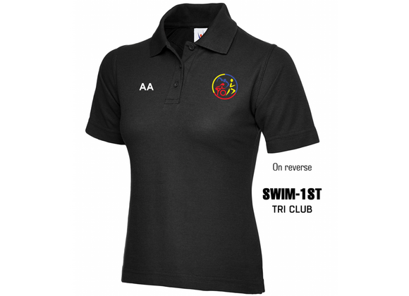 Swim 1st Triathlon Polo Black Womens (UC)