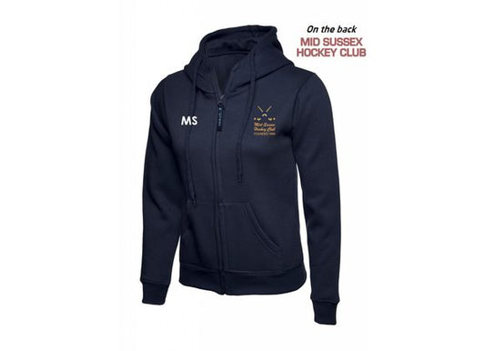 Mid Sussex Hockey Womens Fit Zipped Hoody Navy (UC)