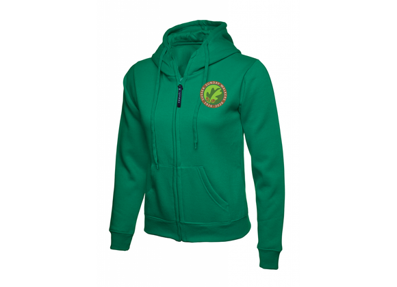 Sussex Sunday Walkers Zipped Hoody Kelly Green Womens Fit (AQ25)